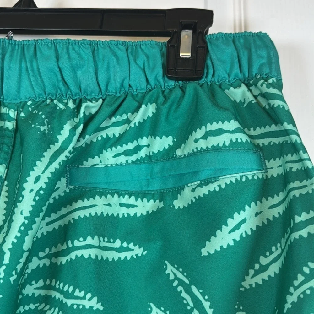 Speedo Green Tropical Swim Hybrid Boarder Surf Shorts Size Large EUC #5736
